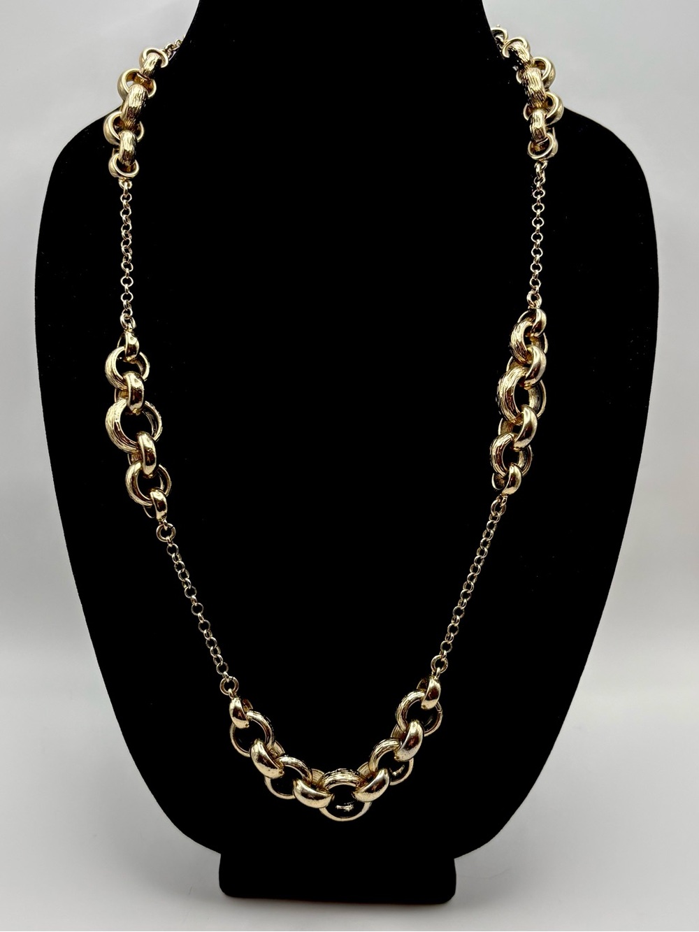 Banana Republic Long Chunky Interlocking Chain Link Station Necklace